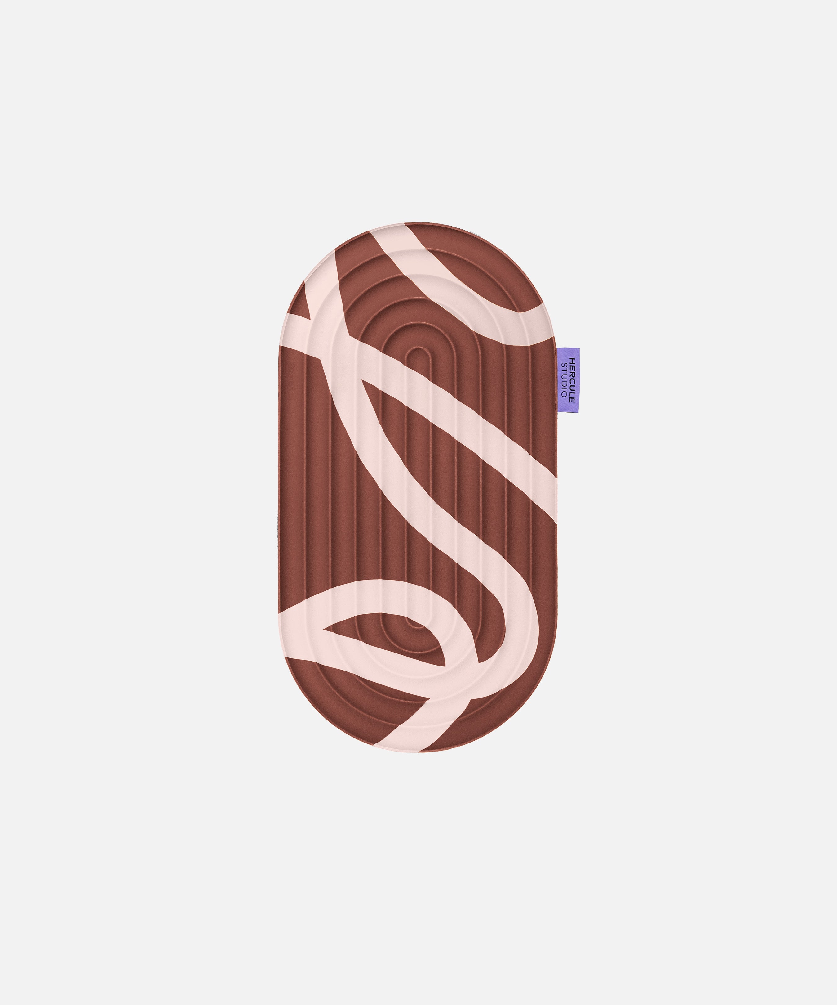 Mini tapis Galé Hercule Studio – pad de confort 3‑en‑1 imprimé marron et écru (Bari Choco) – support ergonomique pour genoux, coudes, fessiers, compatible Pilates Reformer, design français durable, vue dépliée