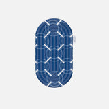Hercule Studio Galé comfort pad – blue monogram portable 3-in-1 mini mat – ideal for knees, elbows, glutes, Pilates or Reformer, durable French design, unrolled view