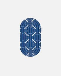 Hercule Studio Galé comfort pad – blue monogram portable 3-in-1 mini mat – ideal for knees, elbows, glutes, Pilates or Reformer, durable French design, unrolled view