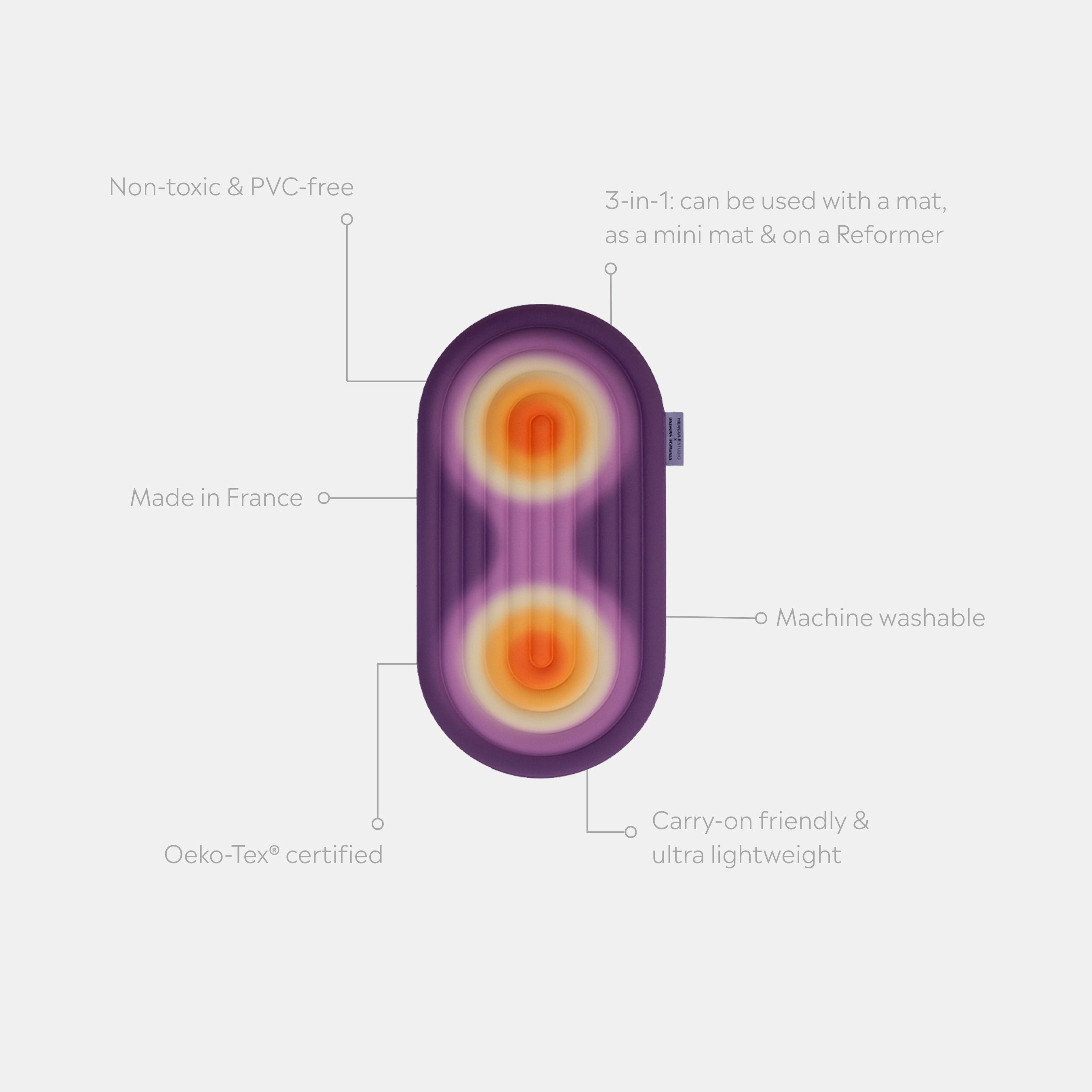 Mini tapis de sol pad de confort de la marque hercule studio modèle galé couleur fall packshot déplié avec éléments de réassurance