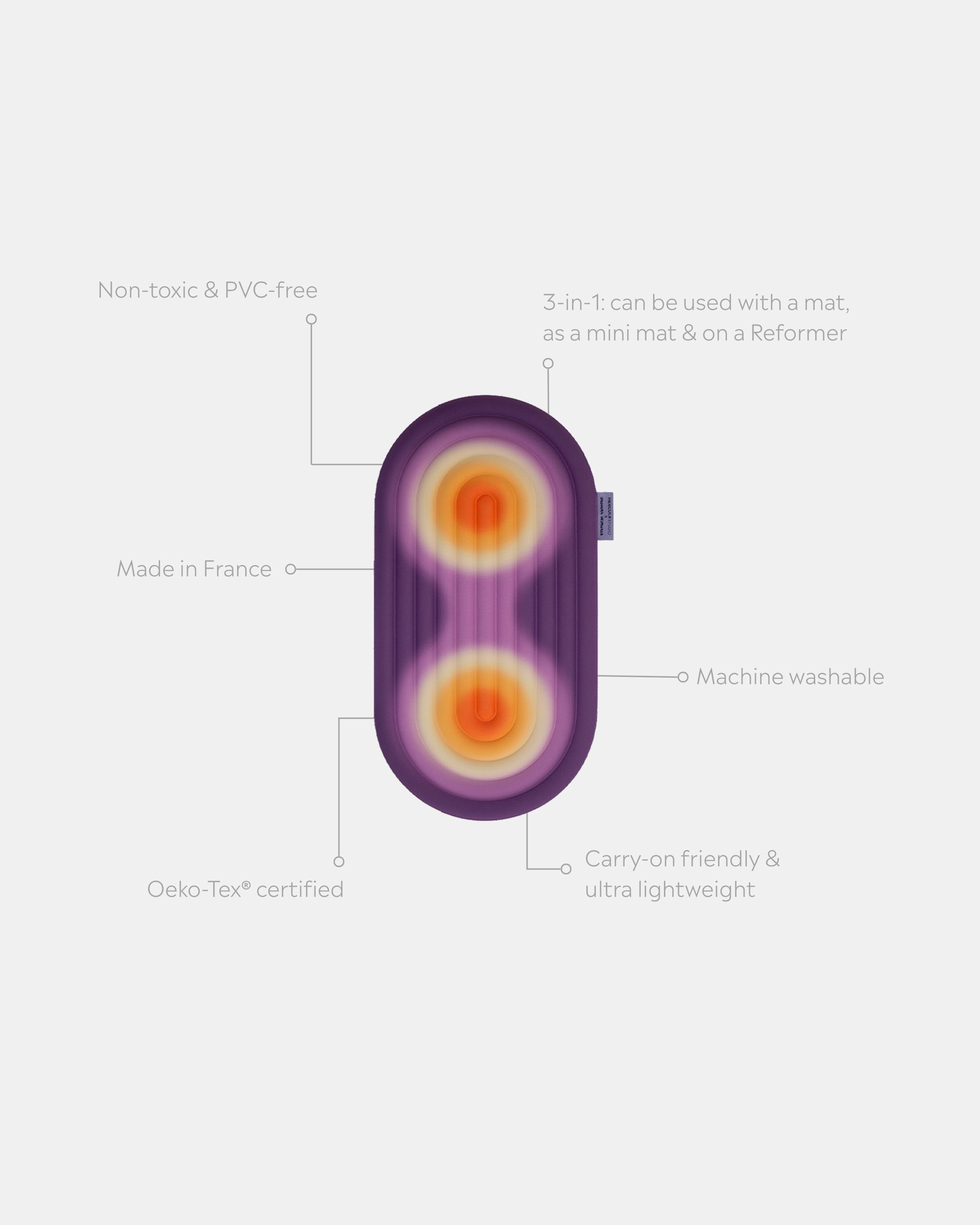 Mini tapis de sol pad de confort de la marque hercule studio modèle galé couleur fall packshot déplié avec éléments de réassurance