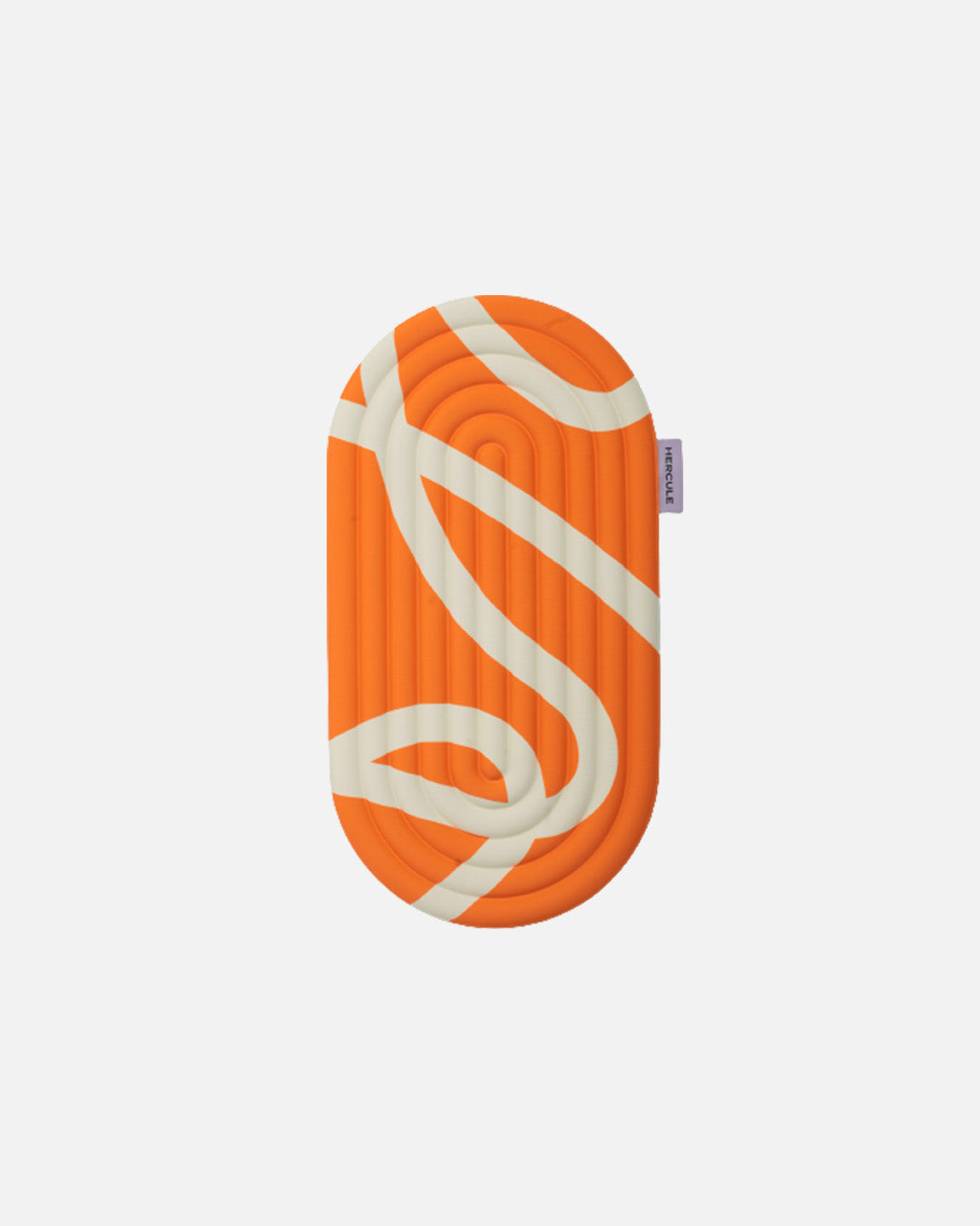 Mini tapis de sol pad de confort de la marque hercule studio modèle galé imprimé bari couleur orange pop packshot déplié