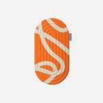 Mini tapis de sol pad de confort de la marque hercule studio modèle galé imprimé bari couleur orange pop packshot déplié