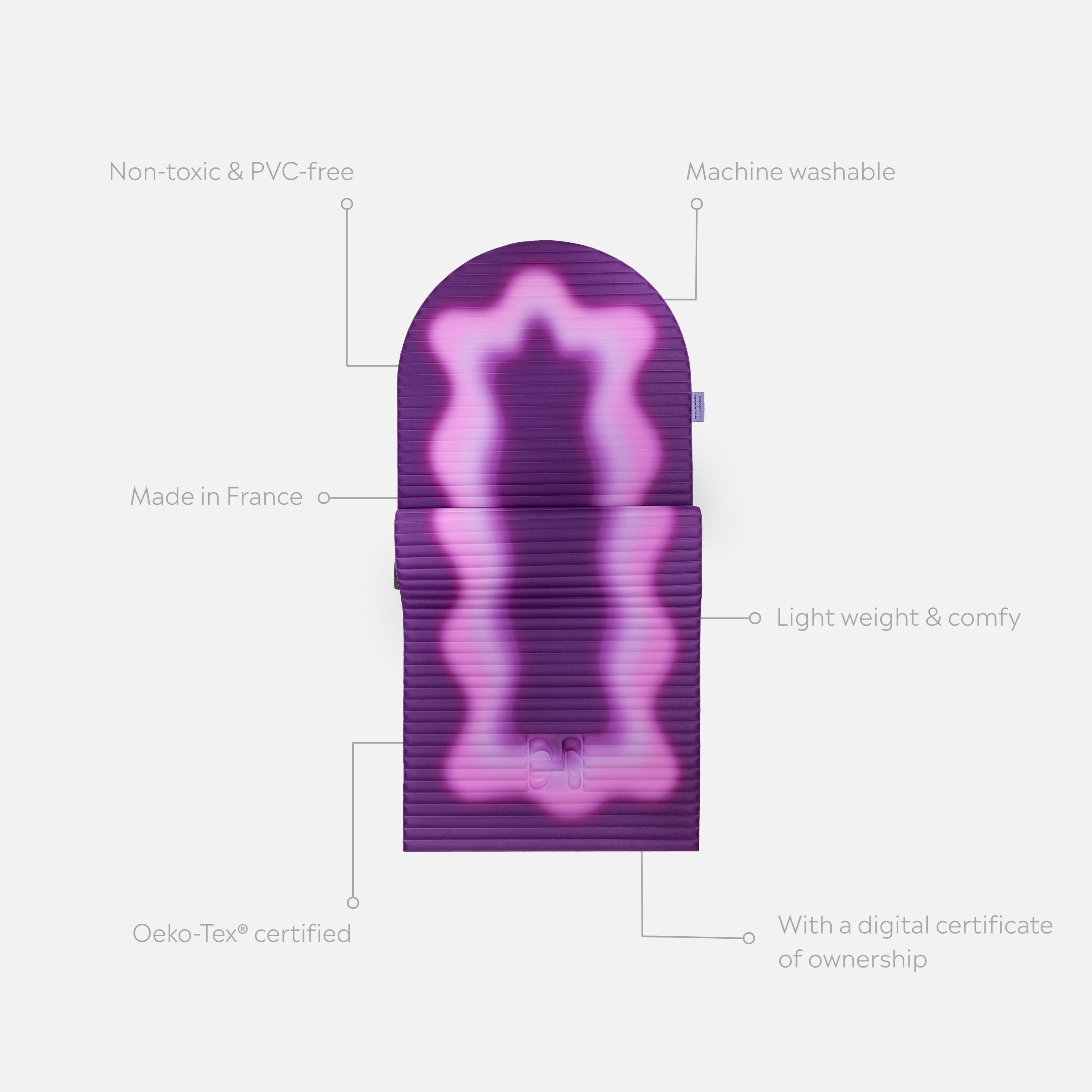 Tapis de sol pour le fitness le yoga et le pilates de la marque hercule studio modèle archy couleur winter packshot semi déplié avec éléments de réassurance