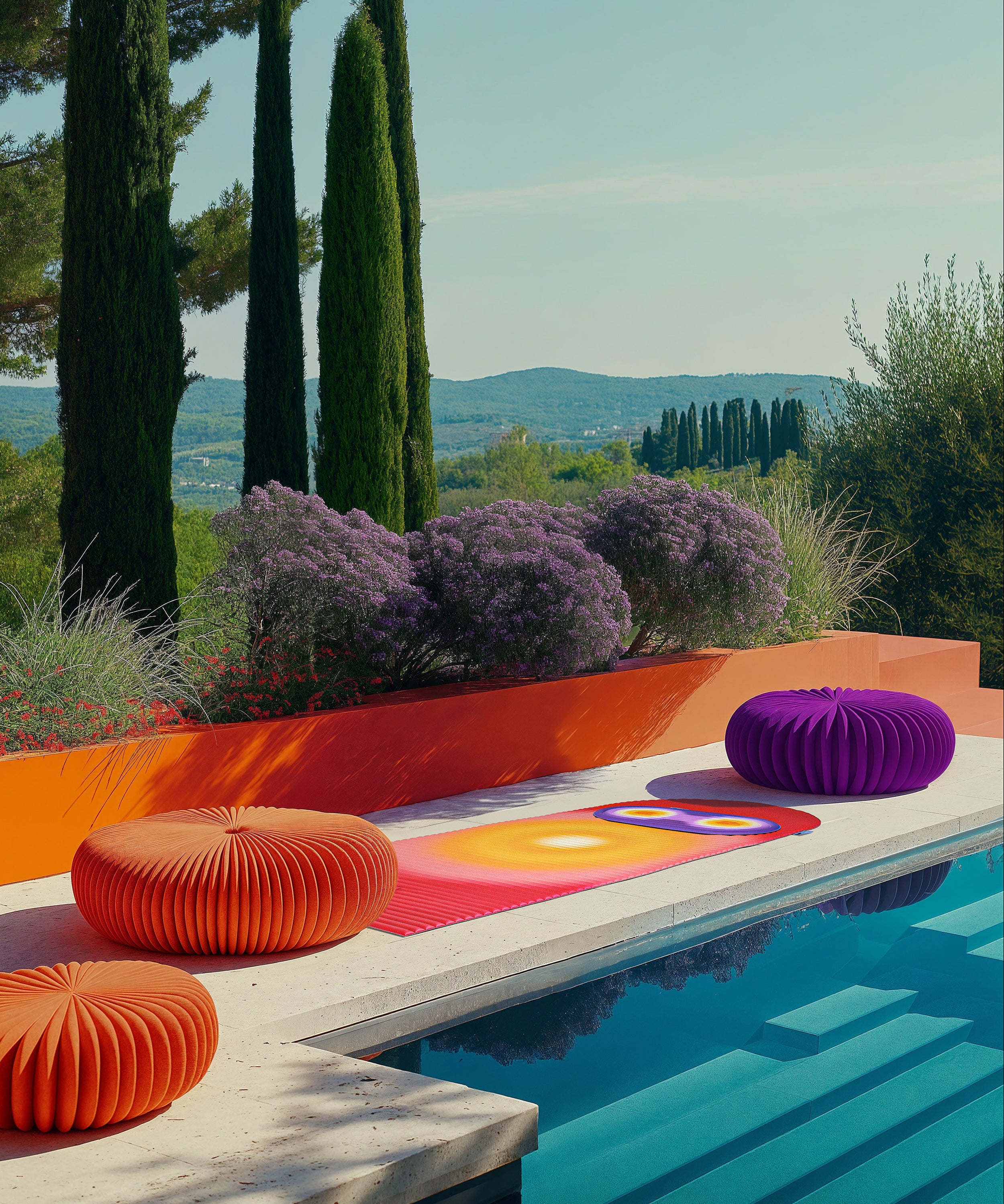 Mini tapis de sol pad de confort de la marque hercule studio et uchronia modèle galé imprimé fall sur tapis de sport archy imprimé winter shooting lifestyle sur décor eneigé réalisé par l'intelligence artificielle