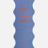 Hercule Studio Thomas Lélu quote yoga mat unrolled, blue background with red message, machine-washable suede, limited edition