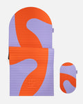 Hercule Studio Axel red orange printed comfort bundle with the premium Archy mat and the ergonomic Galé 3-in-1 pad, comfort duo for Pilates and gym sessions, durable French design, packshot