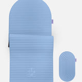 Hercule Studio blue jean comfort bundle with the design Archy sport mat and the Galé comfort pad for knees, elbows and glutes, ideal for Pilates and Reformer, Made in France craftsmanship, product packshot